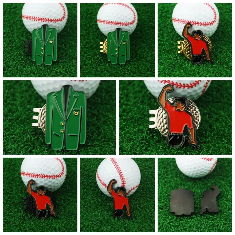 Alloy Marker Golf Ball Mark Tiger Green Jacket Golf Hat Clip Creative Multicolor Golf Clip Marker Mark Golf Ball Position