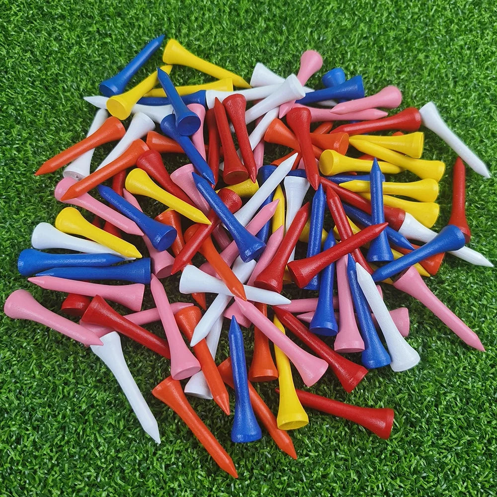 (50pcs) Natural Wooden Golf Ball Seat Wood Golf Tees