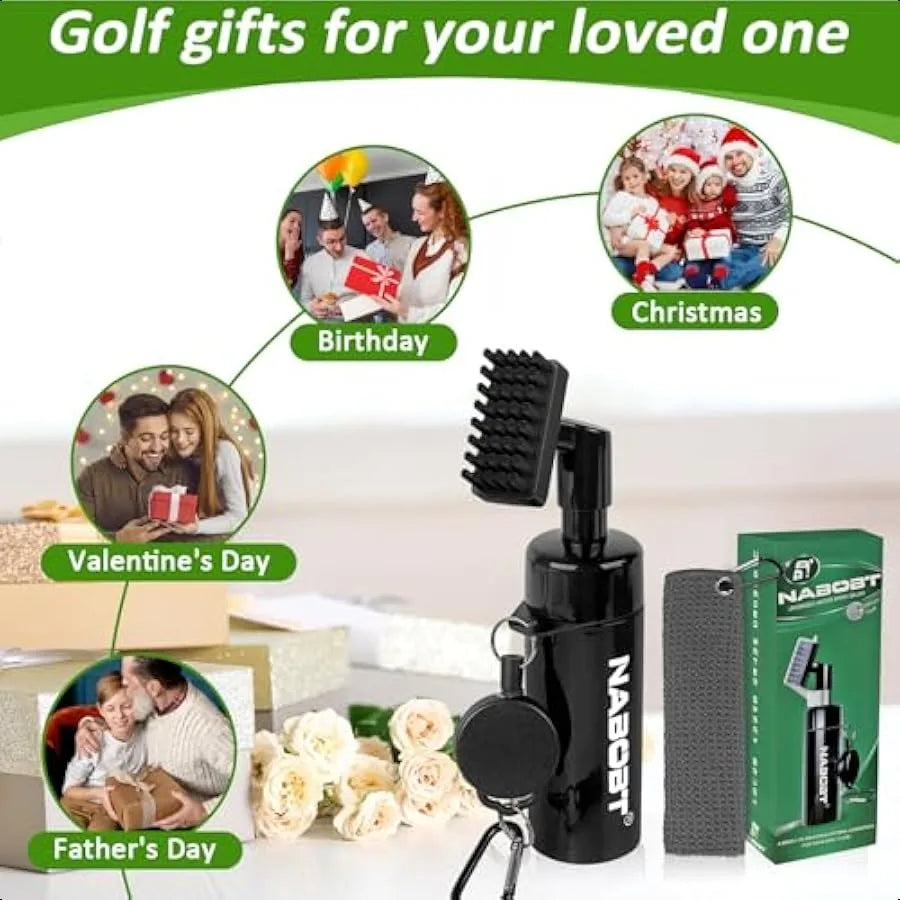 Golf Towel and Brush Set Premium Golf Towel 16x16 inch and Splash Golf Club Cleaner Brush Set Retractable Clip Golf Cleaner Bru
