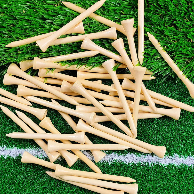 (50pcs) Natural Wooden Golf Ball Seat Wood Golf Tees