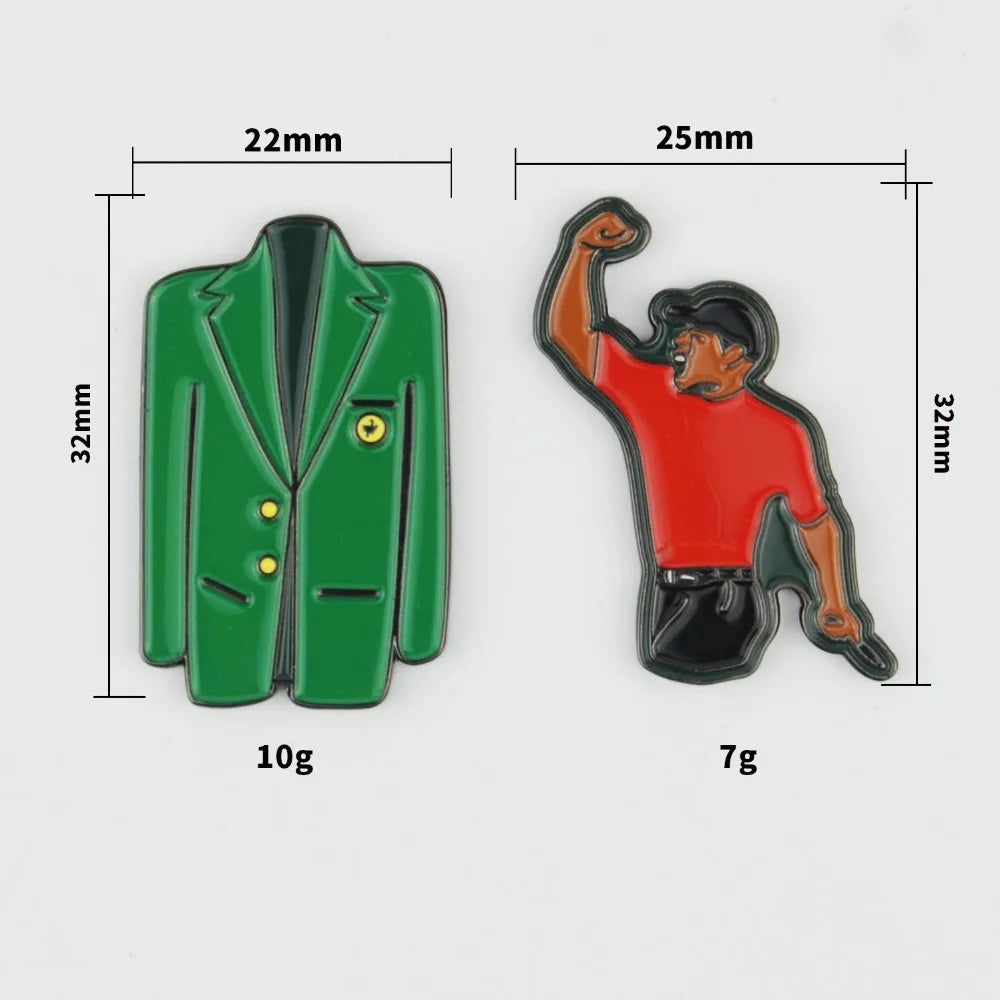 Alloy Marker Golf Ball Mark Tiger Green Jacket Golf Hat Clip Creative Multicolor Golf Clip Marker Mark Golf Ball Position