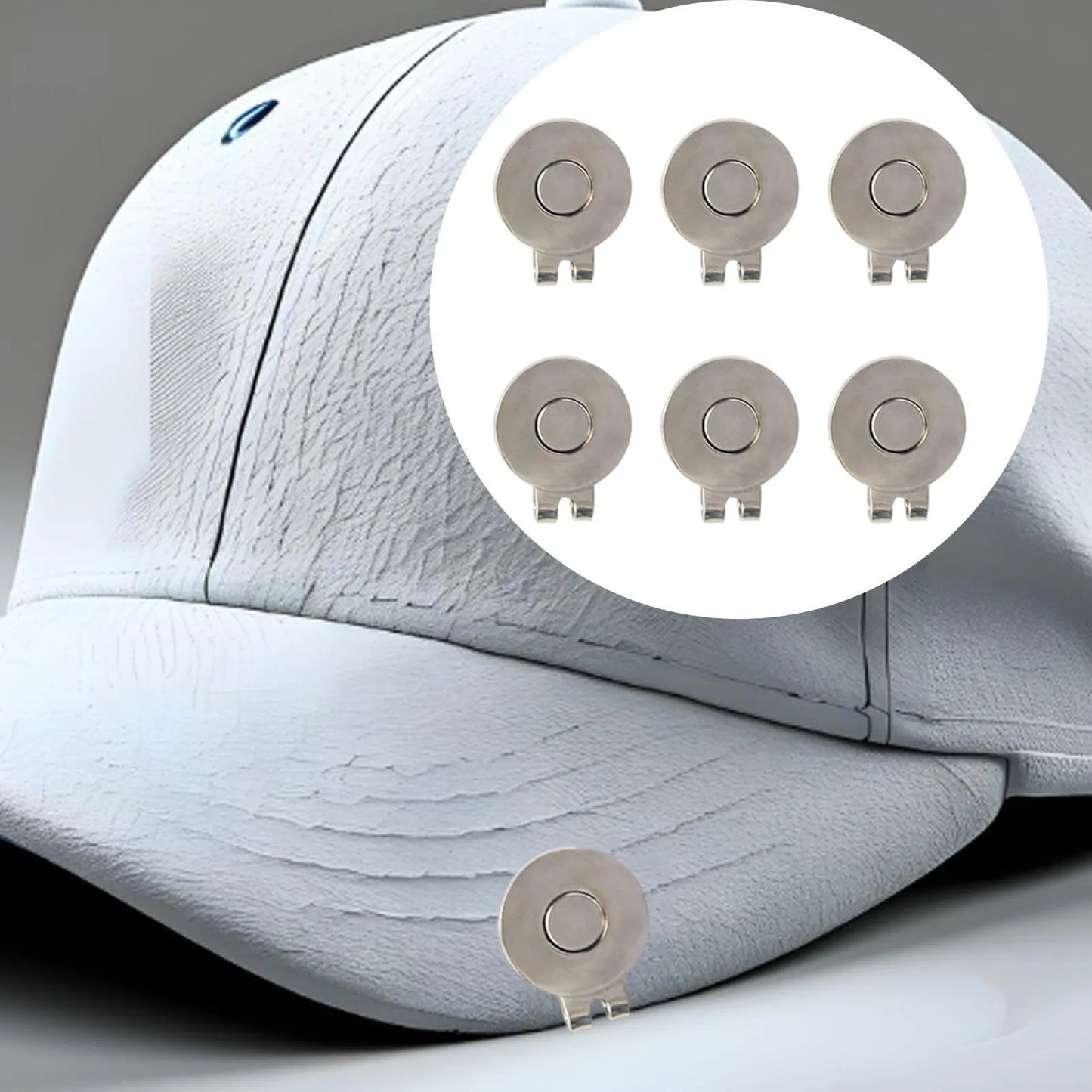 6Pcs Golf Hat Clips Professional Accessories Premium Gift Easy to Install Practical Portable Cap Clips Golf Ball Marker Holders