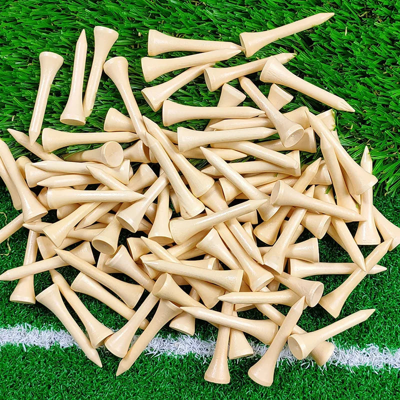 (50pcs) Natural Wooden Golf Ball Seat Wood Golf Tees