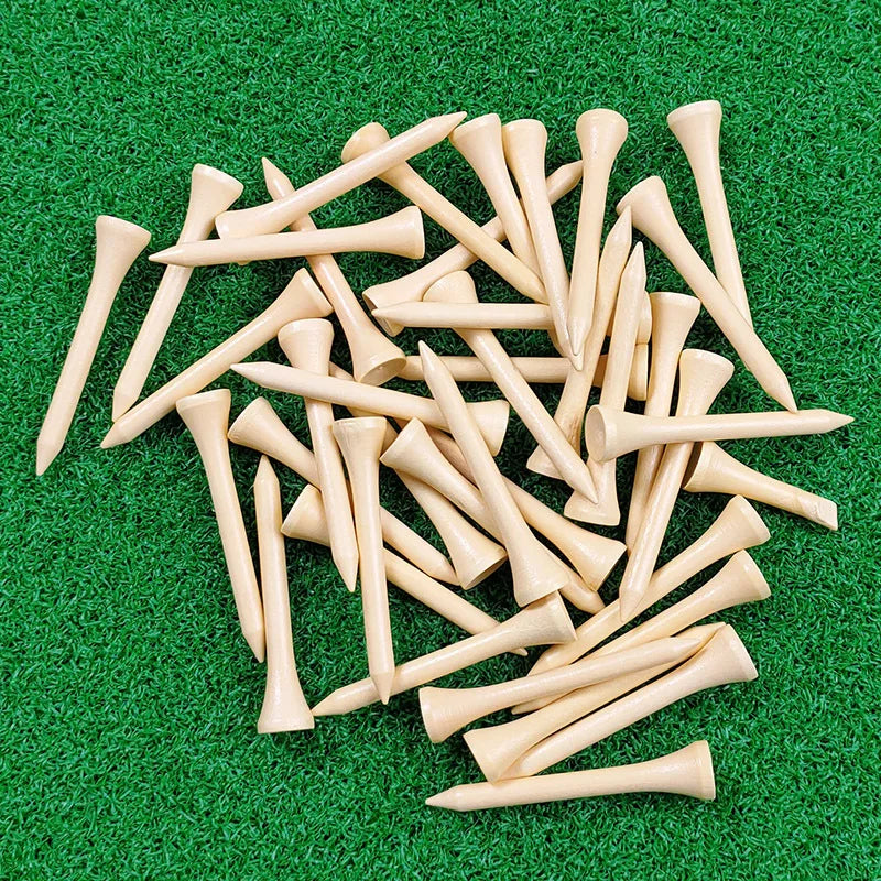 (50pcs) Natural Wooden Golf Ball Seat Wood Golf Tees