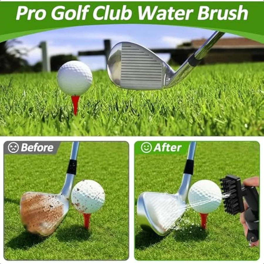 Golf Towel and Brush Set Premium Golf Towel 16x16 inch and Splash Golf Club Cleaner Brush Set Retractable Clip Golf Cleaner Bru