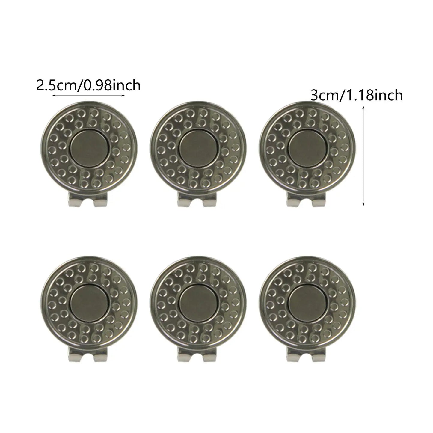 6Pcs Golf Hat Clips Professional Accessories Premium Gift Easy to Install Practical Portable Cap Clips Golf Ball Marker Holders